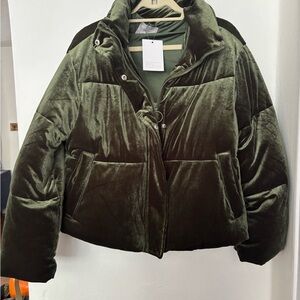 ASOS Green Puffer Jacket with Structured Shoulders